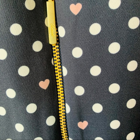 Mad Men Style Polka Dot Fluted Sleeve Navy Dress - Picture 10 of 10